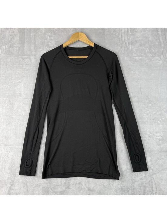 lululemon athletica Tops - Lululemon Shirt Women's S Black Run Swiftly Tech Long Sleeve Thumbholes Slim Y2K
